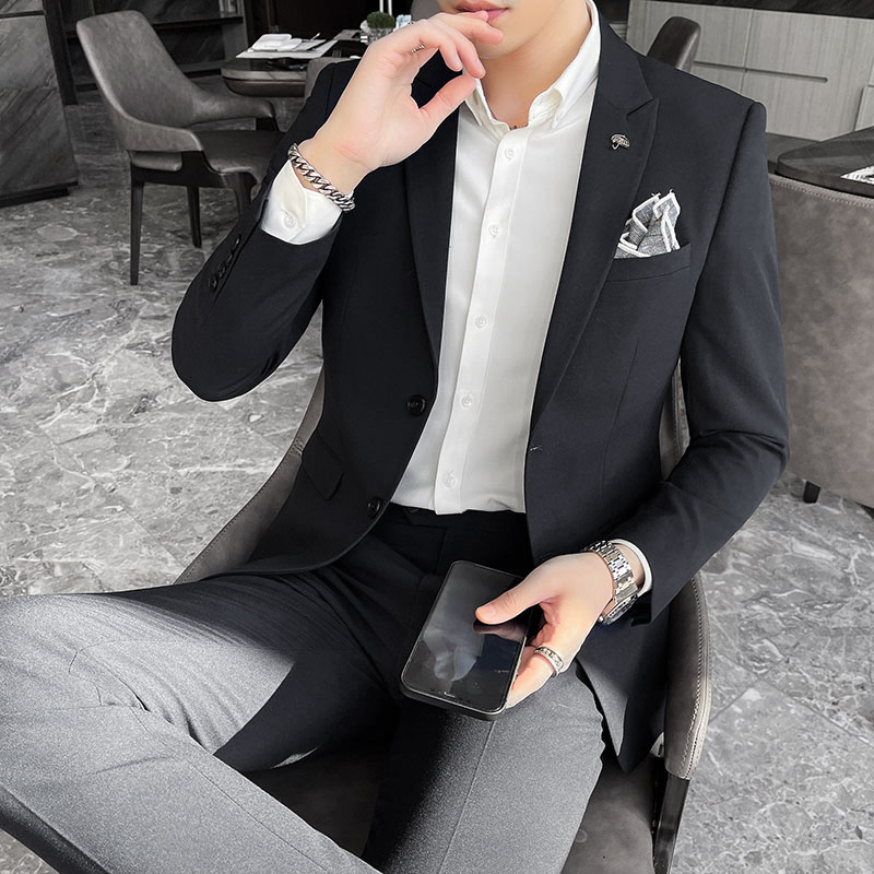 Jacket-Pants-Fashion-Men-s-Pure-Color-Leisure-Suits-Gray-Blue-Black-Slim-Fit-Men-4